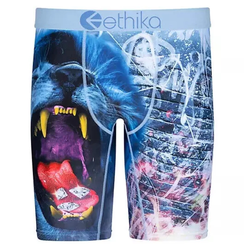 Ethika X Russ Millions Lion Brix Blue Boxer Briefs Large Nwt